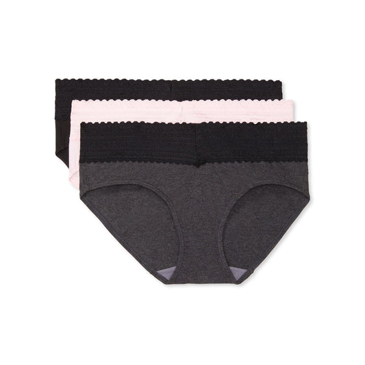 Warners® Blissful Benefits Women's Dig-Free Comfort Waist with Lace Cotton 3-Pack Hipster